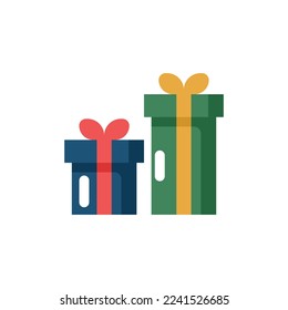 Christmas Gift Flat Icon. Winter Icon Season Icon Design Vector Illustration.