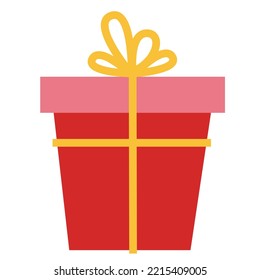 Regalo navideño en forma plana. Elementos de diseño festivo.