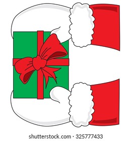 Christmas gift, get yours! Vector isolated on white background