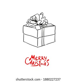 Christmas gift hand drawn. Vector illustration