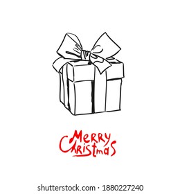 Christmas gift hand drawn. Vector illustration