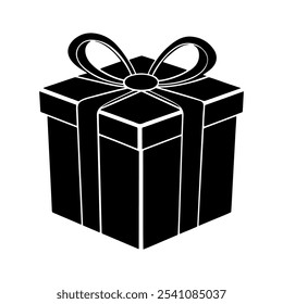 Christmas gift icon. Gift box icon vector simple design with white background.