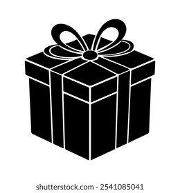 Christmas gift icon. Gift box icon vector simple design with white background.
