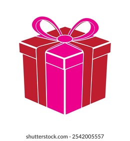 Christmas gift icon. Gift box icon vector simple design with white background.