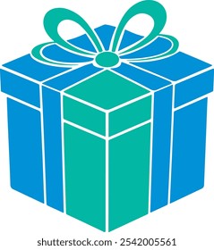 Icono de regalo de Navidad. Diseño simple del Vector del icono de la caja de regalo con el fondo blanco.