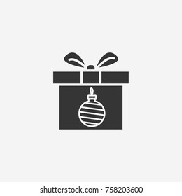 Christmas gift icon illustration isolated vector sign symbol