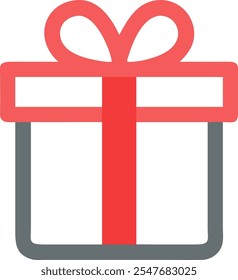 Christmas gift icon illustration vector symbol. Present gift box icon. isolated on Vector elements on white background.