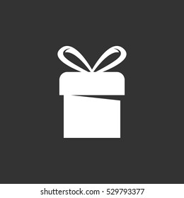 Christmas Gift icon isolated on black background. Christmas Gift vector logo. Flat design style. Modern vector pictogram for web graphics - stock vector