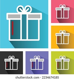 Christmas gift icon, Surprise box icon, Celebrate birthday icon, Give away symbol, open gift box, christmas gift logo, christmas gift vector icons set