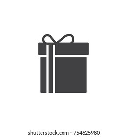 Christmas gift icon vector, filled flat sign, solid pictogram isolated on white. Present box symbol, logo illustration.
