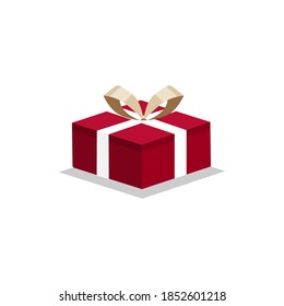 Christmas Gift Icon Vector Flat Background