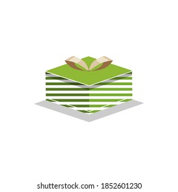 Fondo plano vectorial del icono de regalo de Navidad