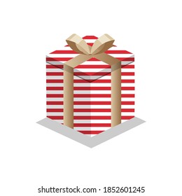 Fondo plano vectorial del icono de regalo de Navidad