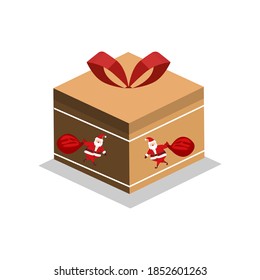 Christmas Gift Icon Vector Flat Background