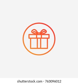 Christmas gift icon.gradient illustration isolated vector sign symbol