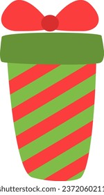 Christmas gift, illustration or icon, vector on white background.