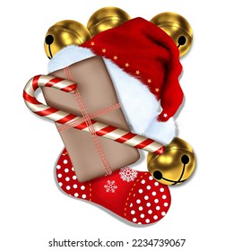 Christmas gift illustration isolated white background