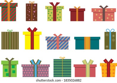 Christmas gift illustration material set
