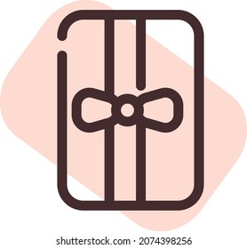 Christmas gift, illustration, vector, on a white background.