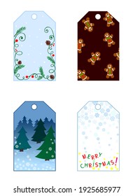 Weihnachtsgeschenk-Label entwirft Winterdekorationen. Weihnachtsgrußmarken und -karten-Set.