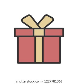 Christmas gift line icon