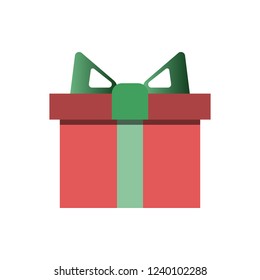 Christmas gift line icon flat design