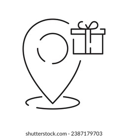 Christmas Gift line icon. Linear simple web icons such as discount coupons, buy and send gift vector stroke. Shopping Happy New Year and Birthday