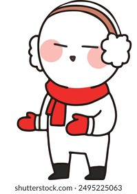 Navidad
don
amantes
invierno
frío
mitones
bufanda
pueblo
ilustración
icono