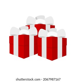 Christmas gift on a bow on a white background