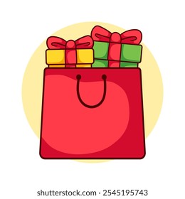 Presente de Natal no ícone de saco de compras