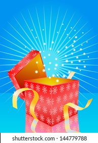 Christmas Gift opening with glitters