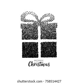 Christmas gift present vector glitter background
