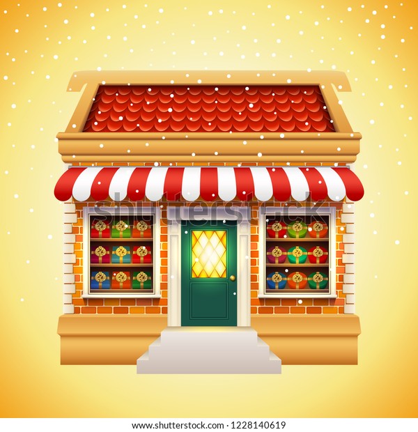 Christmas Gift Presents Shop Store Red Stock Vector (Royalty Free ...