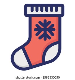 
Christmas, gift, presents, sock Isolated Vector icon which can easily modify or edit
