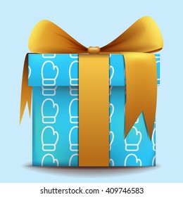 christmas gift realistic 3d icon vector