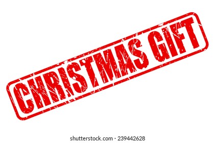 Christmas gift red stamp text on white