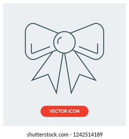 christmas gift ribbon bow vector icon