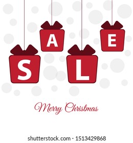 Christmas gift sale. Special offer vector tag. New year holiday card template. Shop market poster design