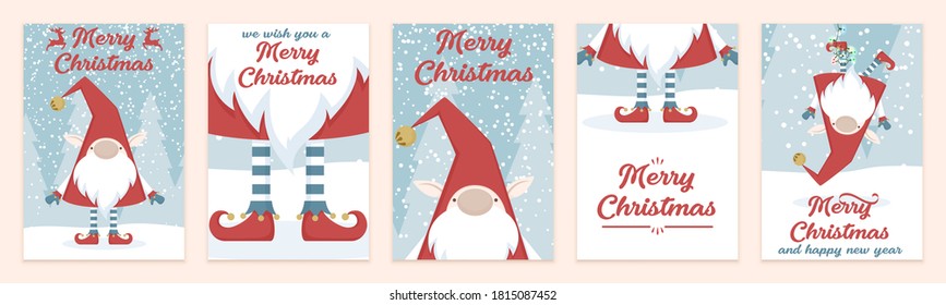 Christmas gift set cards. Hand drawn design elements.
