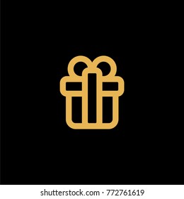 Christmas gift simple flat icon vector illustration.
