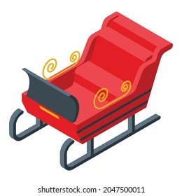 Christmas gift sleigh icon. Isometric of Christmas gift sleigh vector icon for web design isolated on white background