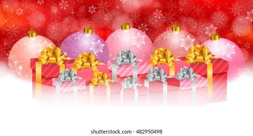 Christmas gift snow background