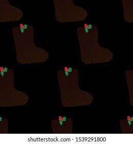  Christmas gift sock .Seamless pattern ,background wallpaper,wrapping papers. 