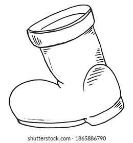Calcetín de regalo de Navidad. Ilustración vectorial del calcetín de Santa.