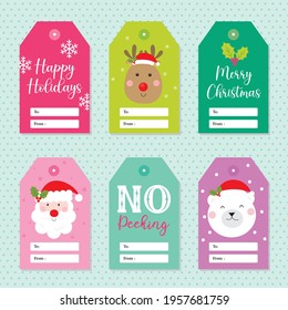 christmas gift tag collection with cute design