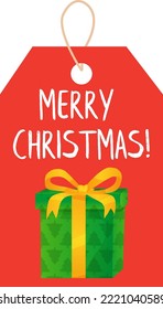 Christmas gift tag with decorative elements.