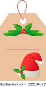 Etiqueta de regalo de Navidad con elementos decorativos.