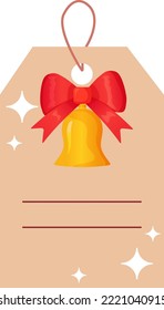 Etiqueta de regalo de Navidad con elementos decorativos.