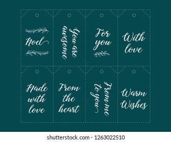 Christmas gift tag printable with handlettering. This printable makes it fast and easy to make your gift tags. Simply print, cut along cut lines and punch a hole. Ideal for printing on 8.5X11" or A4.
