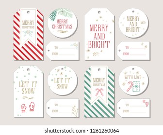 Christmas gift tag set in varying sizes. Print, cut and punch and hole and you are ready to make your presents extra special.